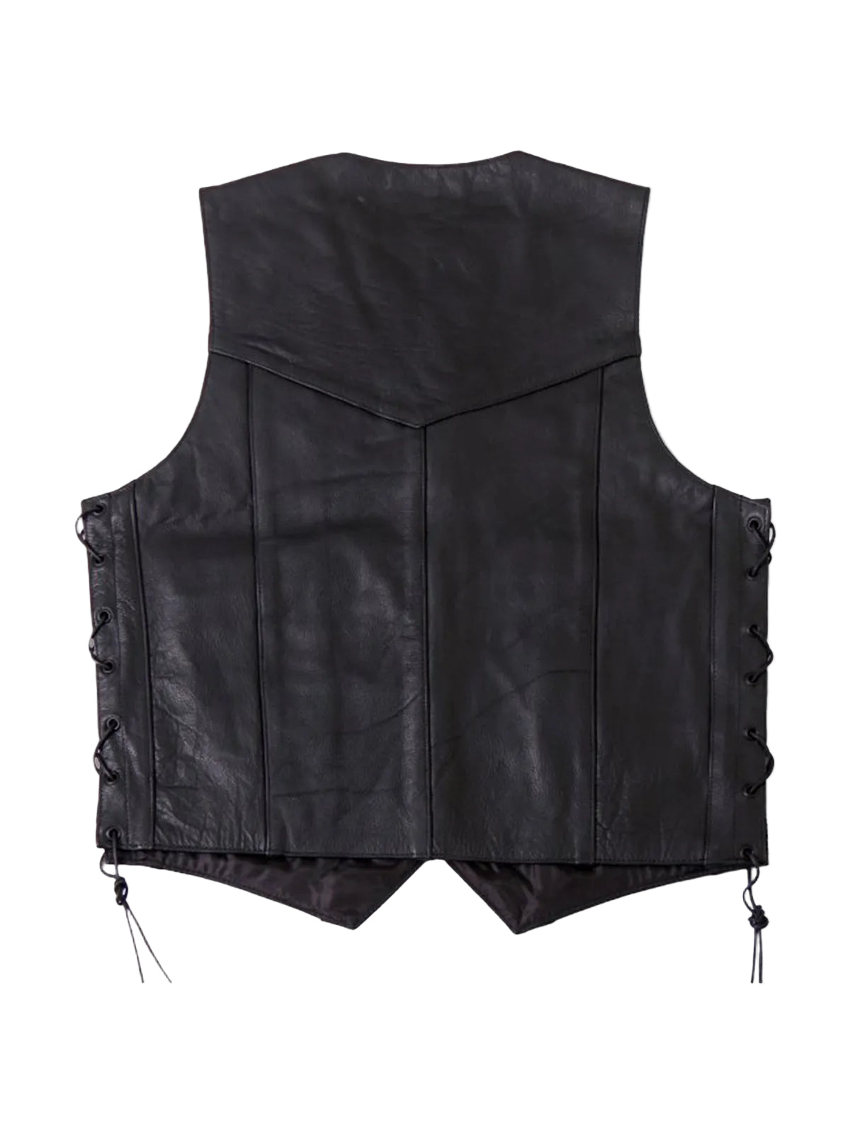 Amsel Brigg black leather biker vest
