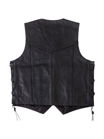 Amsel Brigg black leather biker vest
