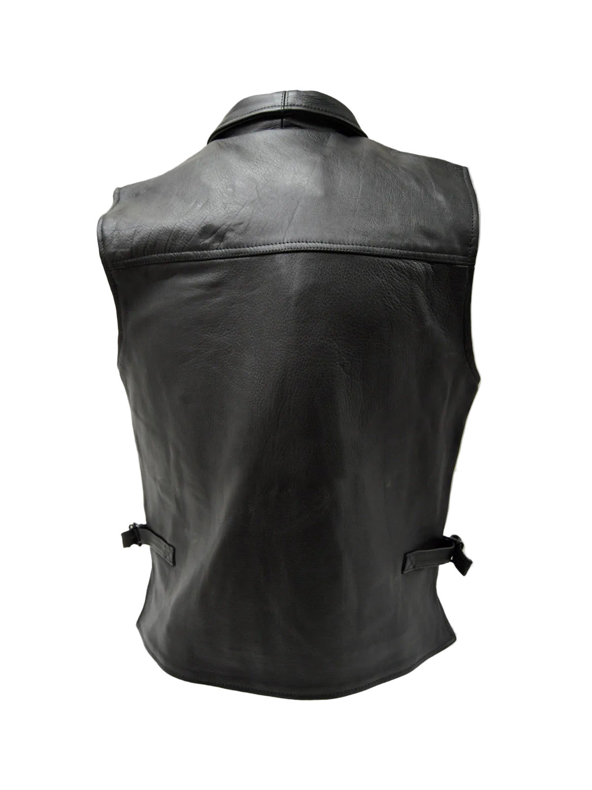 Amsel Durden black leather zip vest
