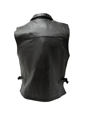 Amsel Durden black leather zip vest
