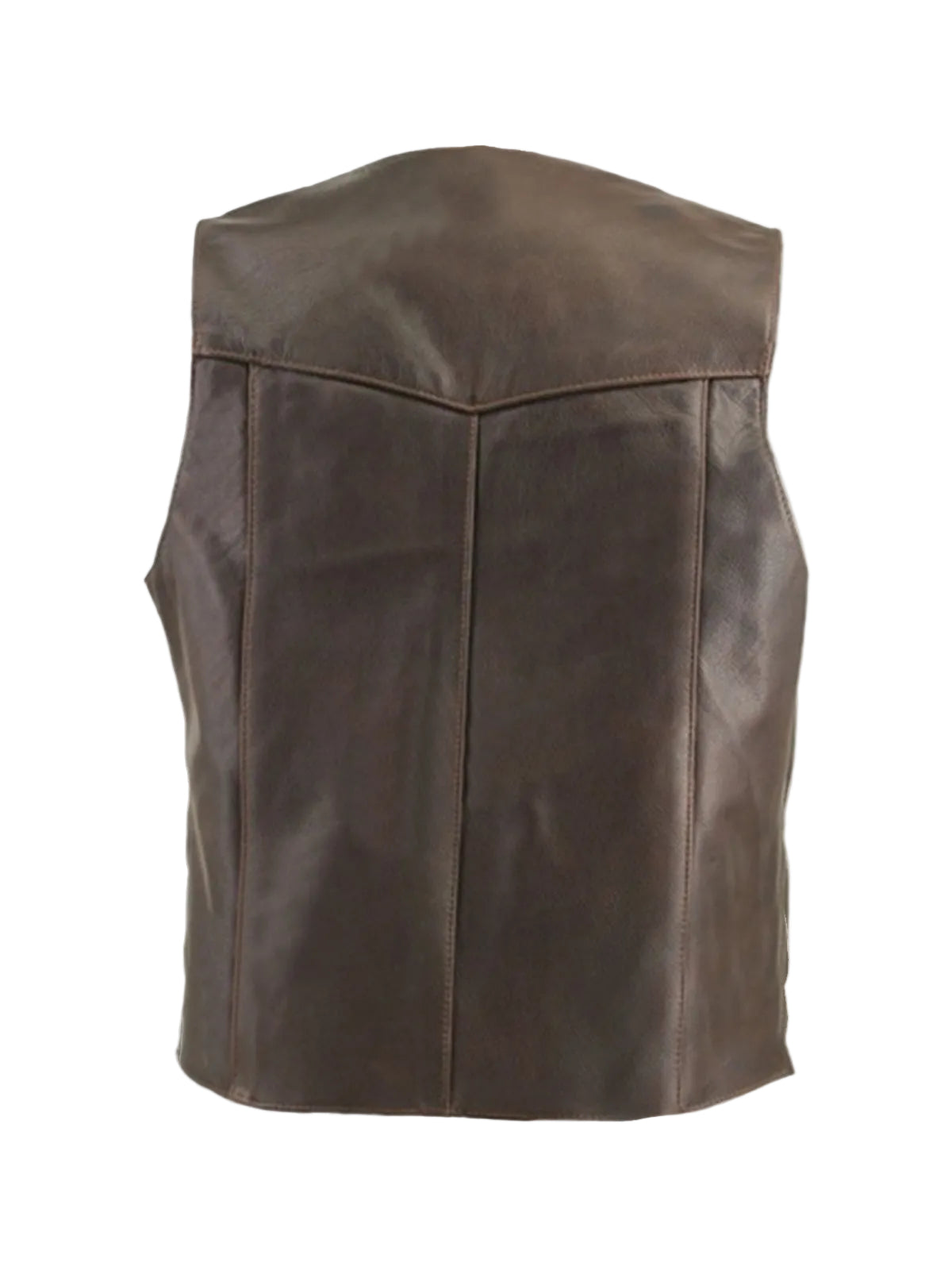 Amsel Flint brown leather waistcoat for men
