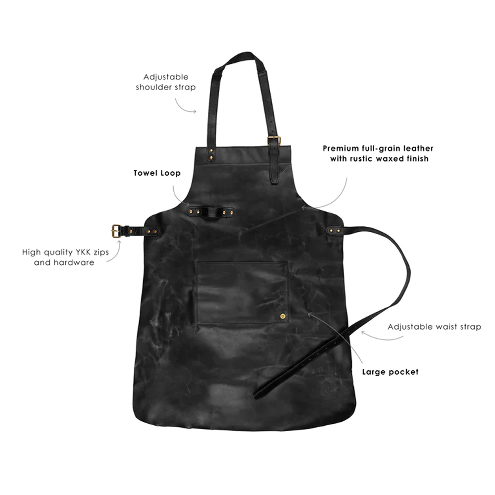 Amsel Forge Black Sheepskin Leather Tool Apron