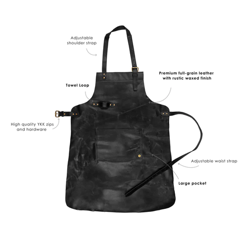 Amsel Forge Black Sheepskin Leather Tool Apron