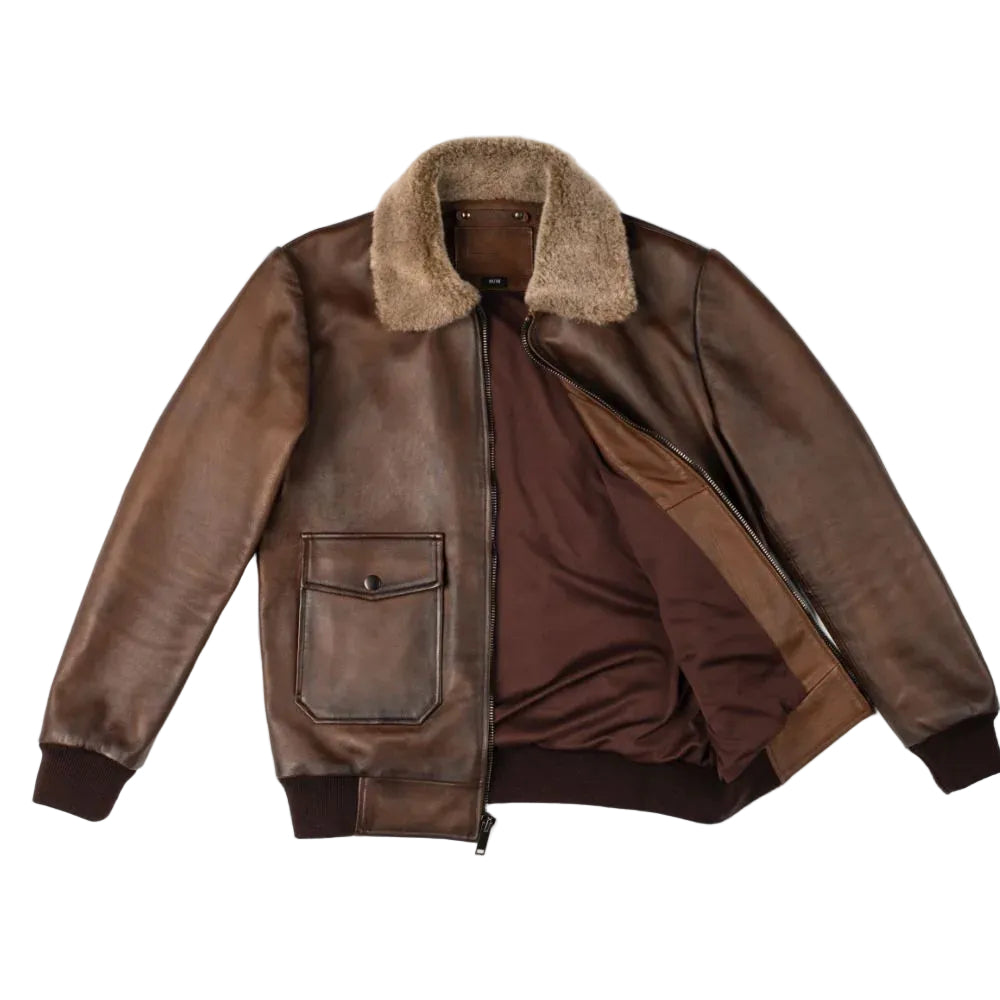 Amsel Granger genuine leather flight bomber jacket
