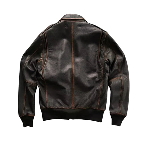 Amsel Huxley cowhide leather flight jacket
