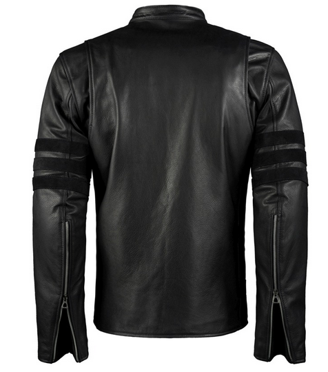 Amsel Logan black leather motorcycle jacket
