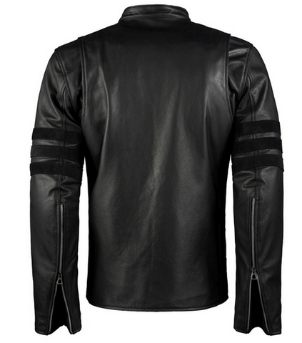 Amsel Logan black leather motorcycle jacket
