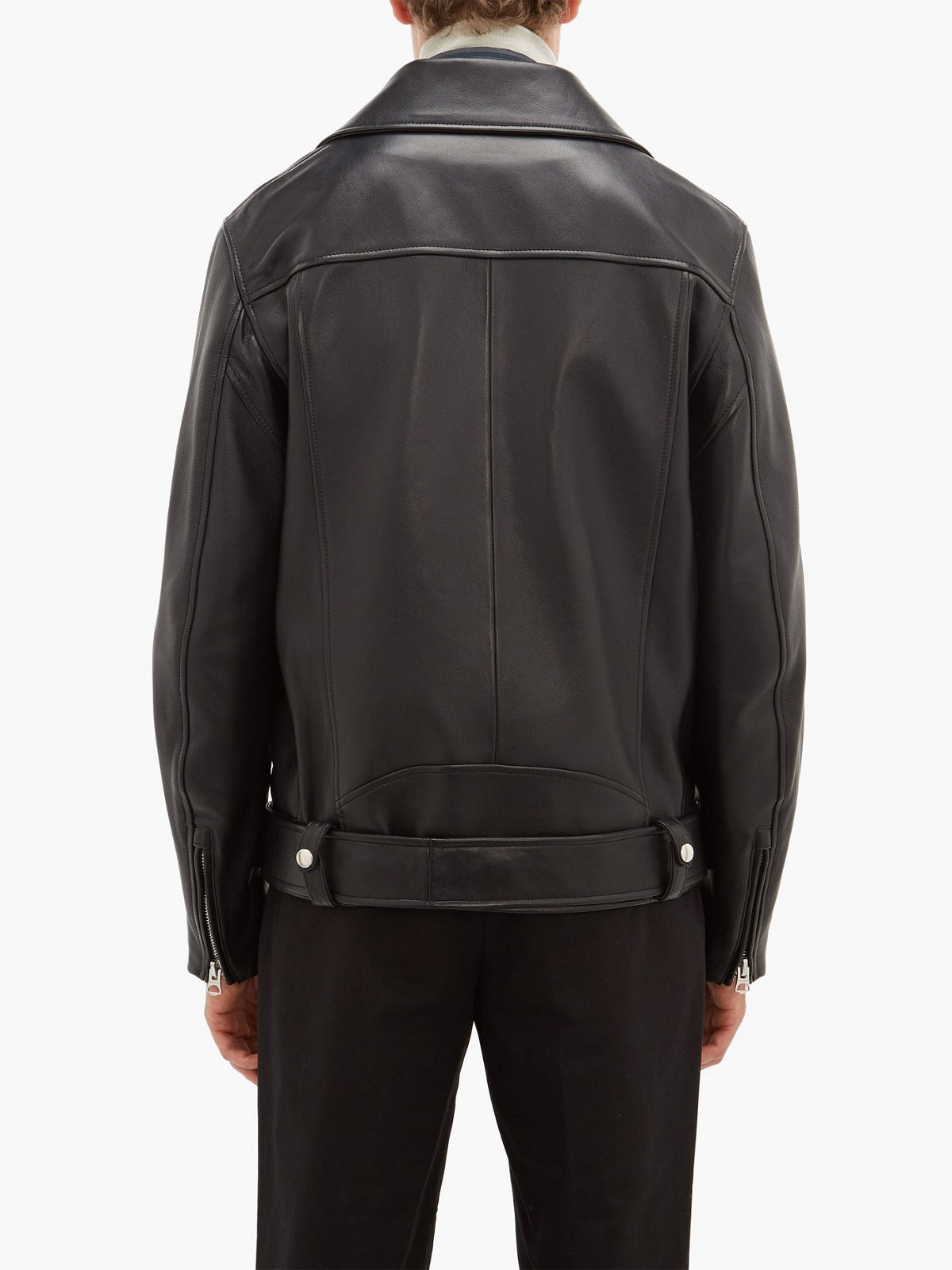 Amsel Maddox black leather motorcycle jacket
