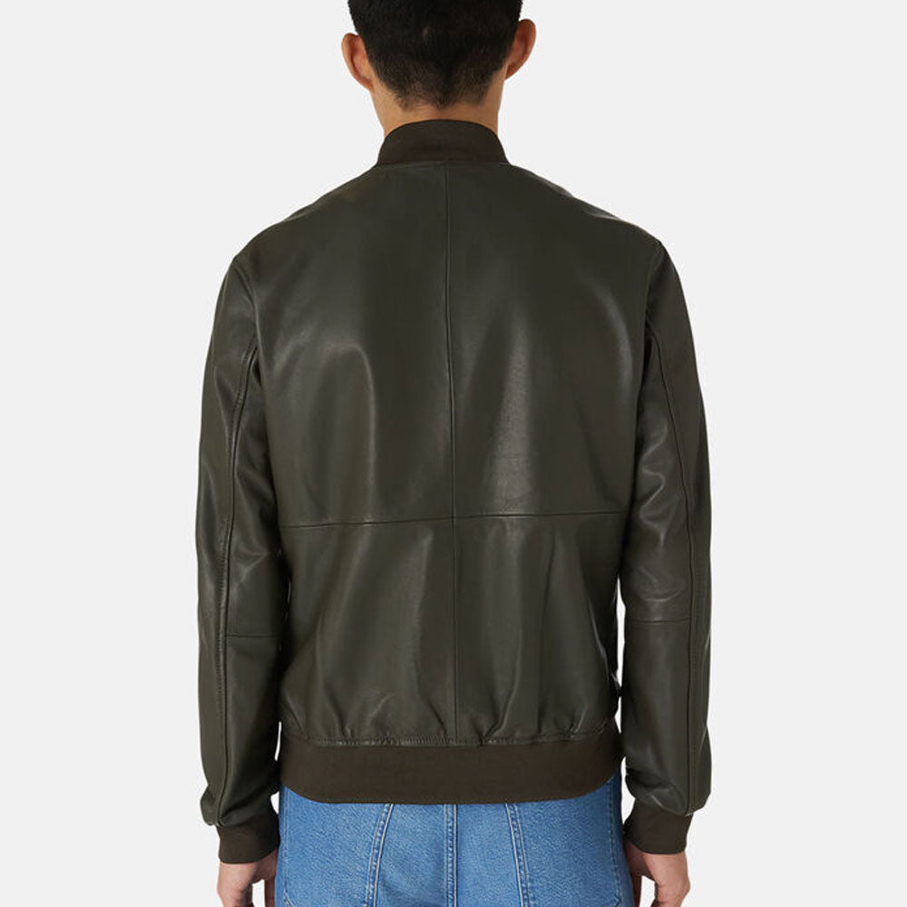 Amsel Rocco matte leather bomber jacket
