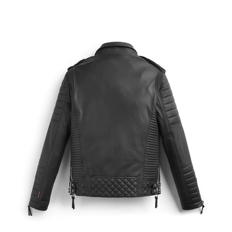 Amsel Ryker black biker jacket with zippers
