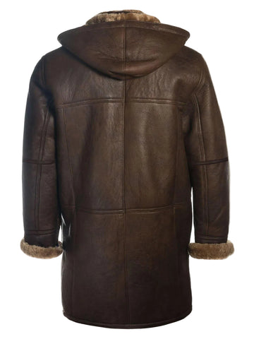Amsel Thorne brown leather shearling coat

