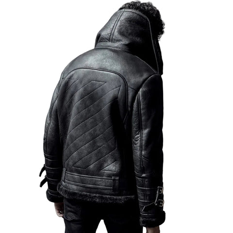 Amsel Vortan black shearling aviator jacket
