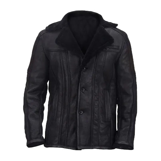 • b16 shearling bomber jacket mens front view
