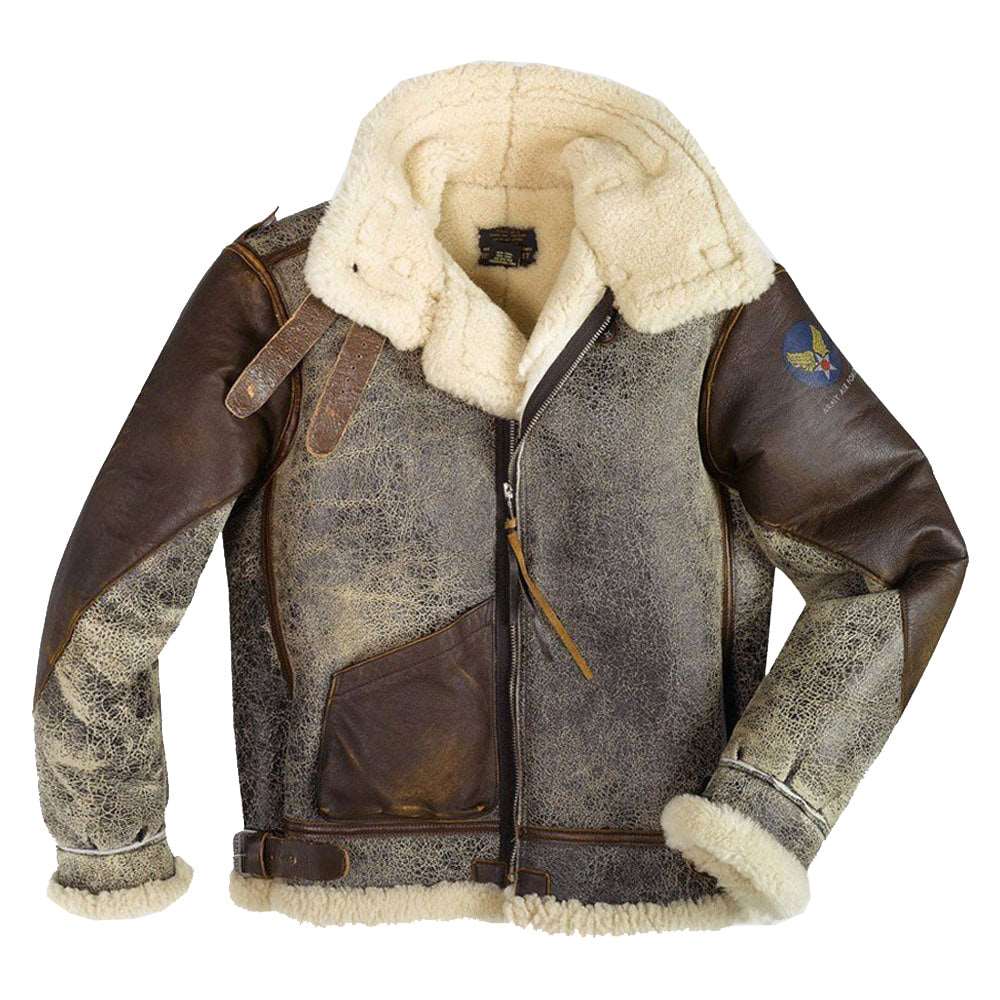 B-3 Leather Bomber Jacket - 100 Missions - AMSEL LEATHERS