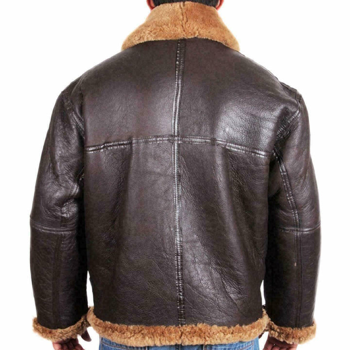 B3 RAF Aviator Shearling Bomber Jacket For Men - AMSEL LEATHERS