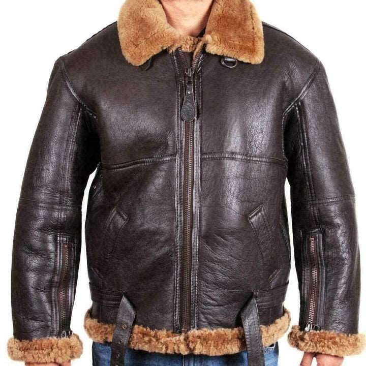 B3 RAF Aviator Shearling Bomber Jacket For Men - AMSEL LEATHERS