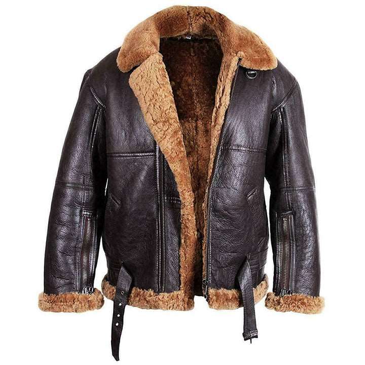 B3 RAF Aviator Shearling Bomber Jacket For Men - AMSEL LEATHERS