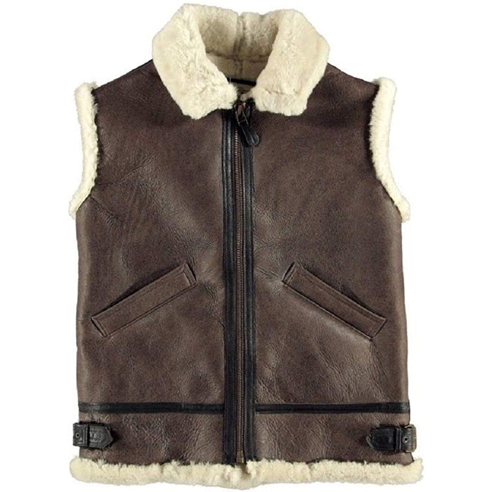 B3 Shearling Sheepskin Leather Vest - AMSEL LEATHERS