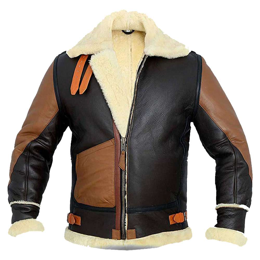 B3 Aviator pilot Shearling Bomber Leather Jacket - AMSEL LEATHERS