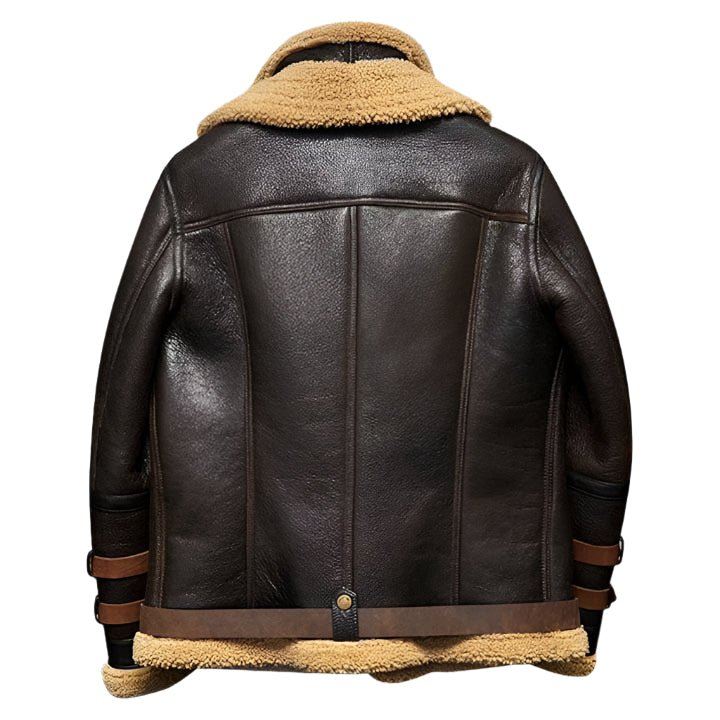 B3 Flight Sheepskin Aviator Shearling Leather Jacket - AMSEL LEATHERS