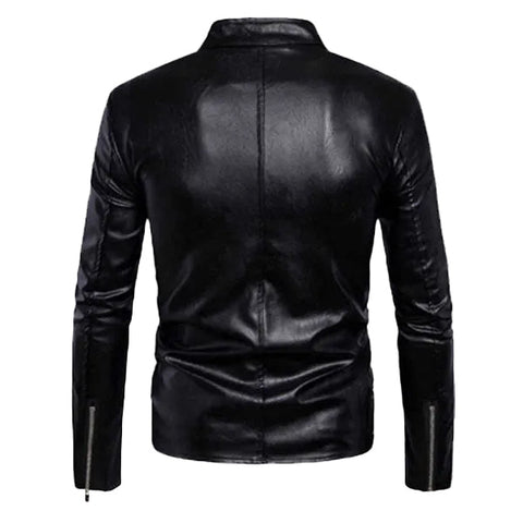 Men’s classic leather flight jacket with viscose lining