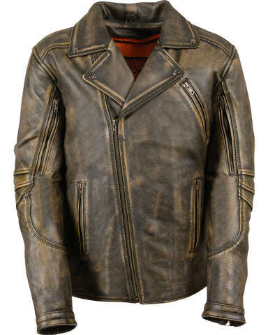 Black premium leather motorcycle jacket for men
