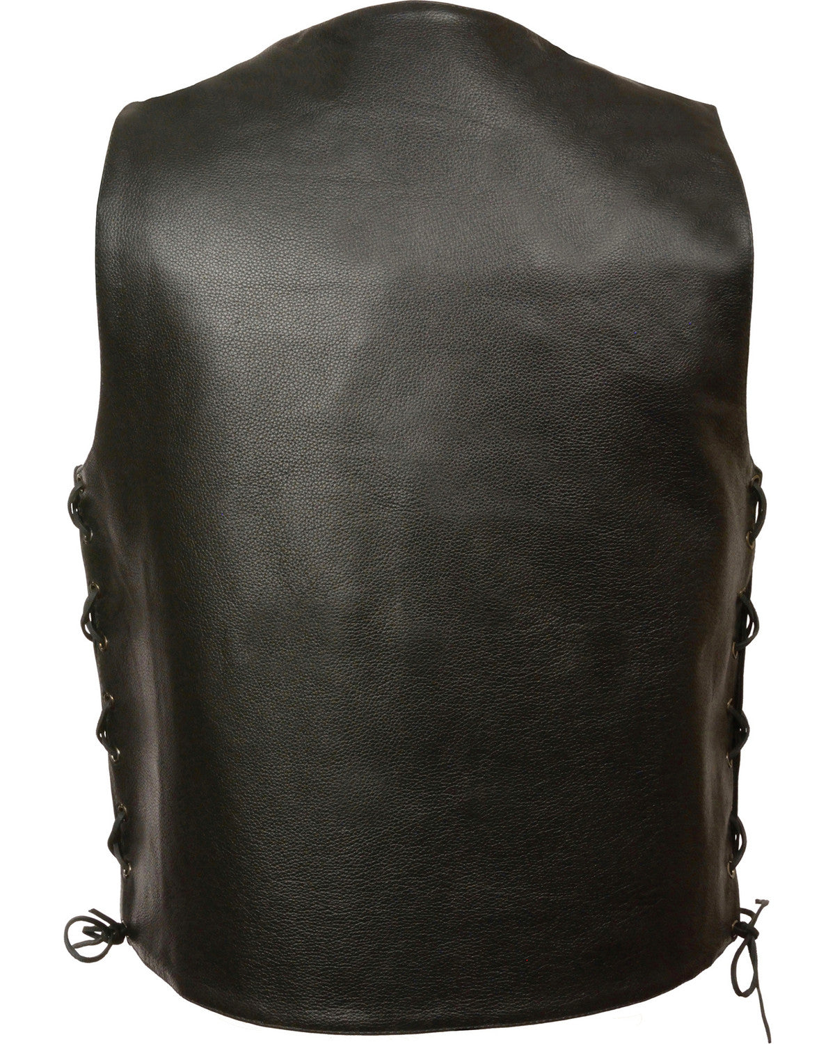 • mens biker vest adjustable side lace detail
