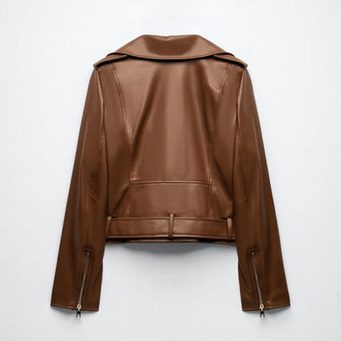 • women motorcycle jacket zipper detail close up
