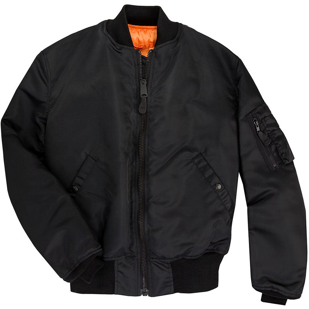 Black Authentic MA-1 Bomber Jacket - AMSEL LEATHERS