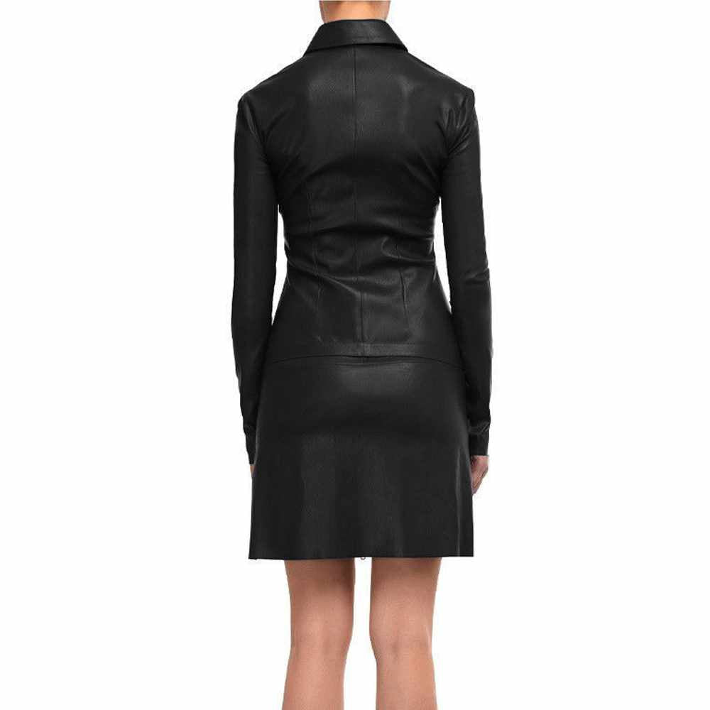 Genuine Leather Elegant Mini Party Dress for Women – Chic & Sophisticated - AMSEL LEATHERS