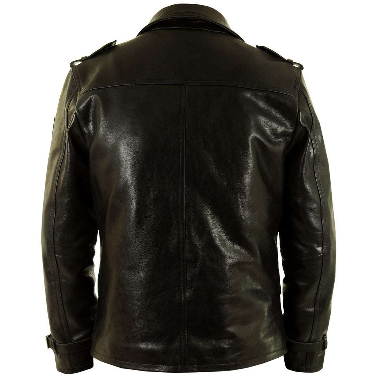 Black Leather Pea Coat – Stylish & Timeless - AMSEL LEATHERS