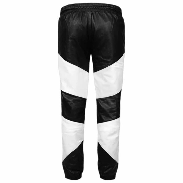 Black & White Leather Pant for Men - AMSEL LEATHERS