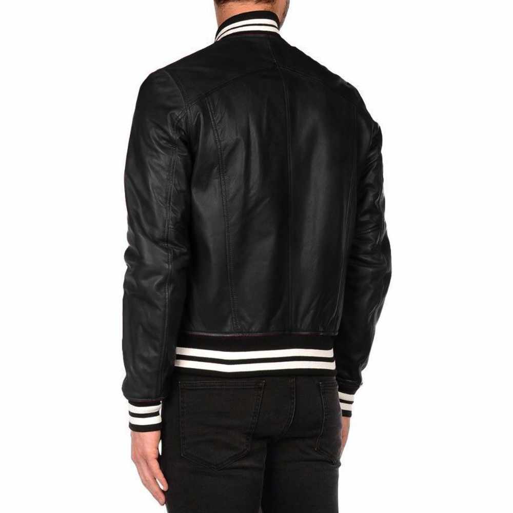 Men Letterman Varsity Bomber Fashion Leather Jacket - AMSEL LEATHERS