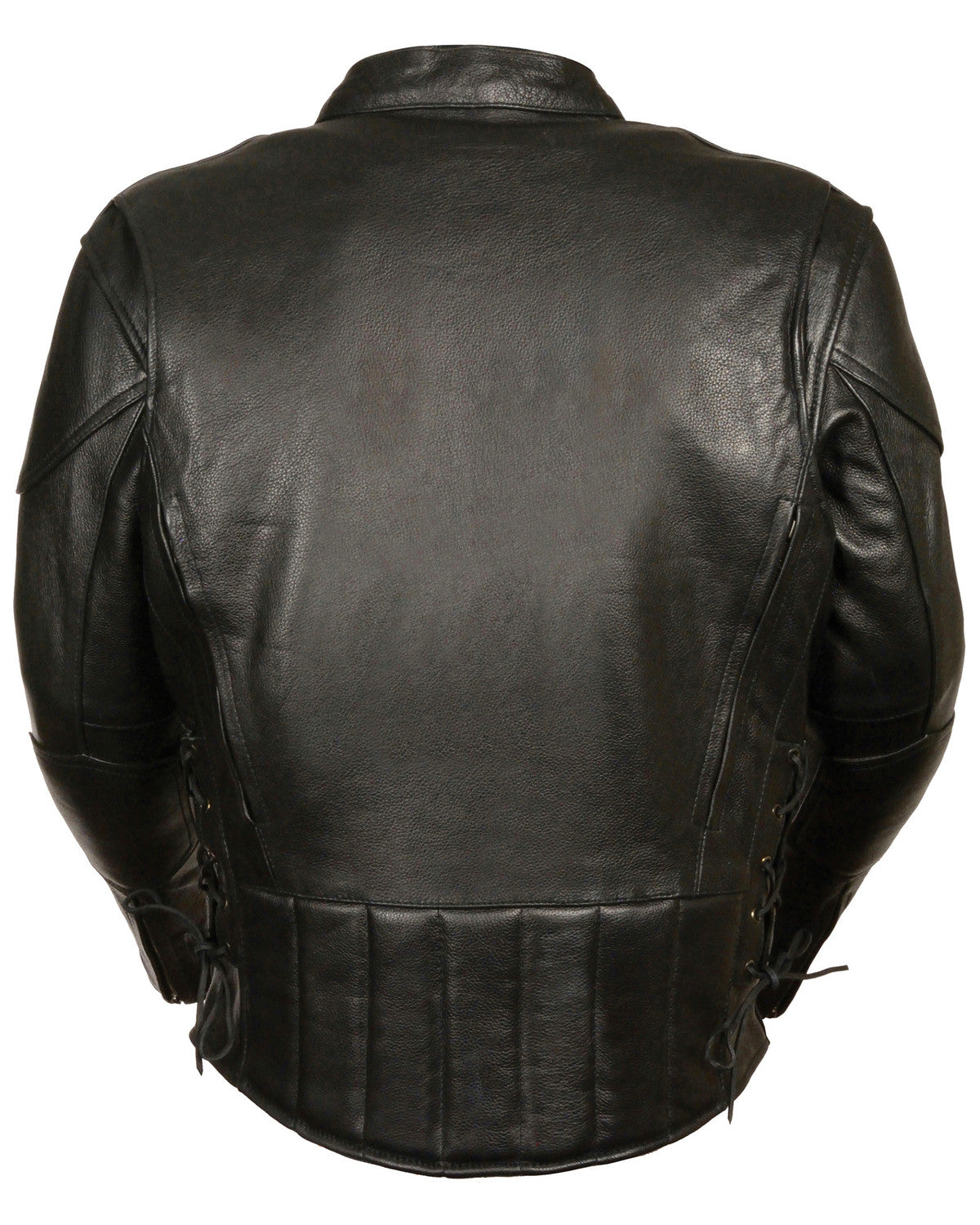 Black cowhide motorcycle jacket with thermal liner
