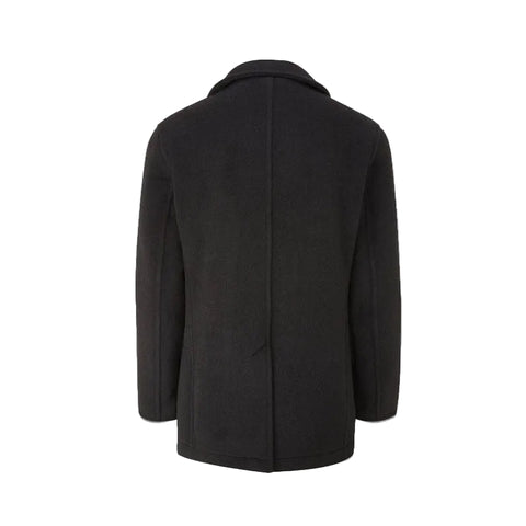 men's black leather leather coat lucien side angle