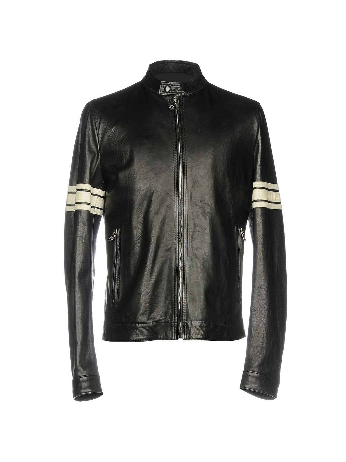 men’s black cowhide leather jacket back view