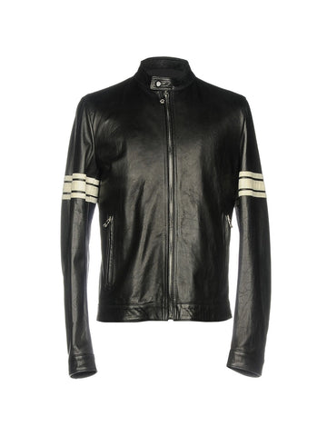 men’s black cowhide leather jacket back view