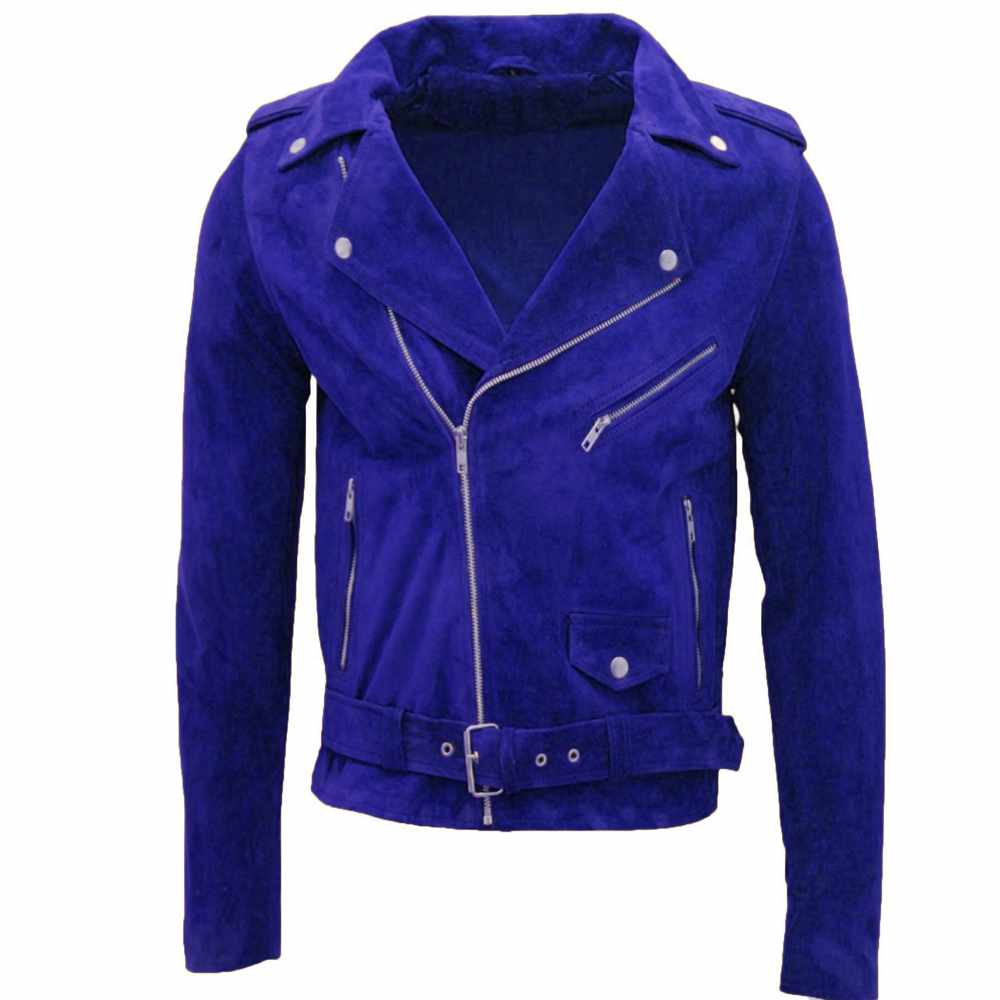 Men Native American Suede Leather Motorcycle Fashion Jacket - AMSEL LEATHERS