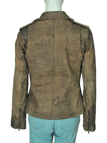 • asymmetrical biker jacket zipper detail close up
