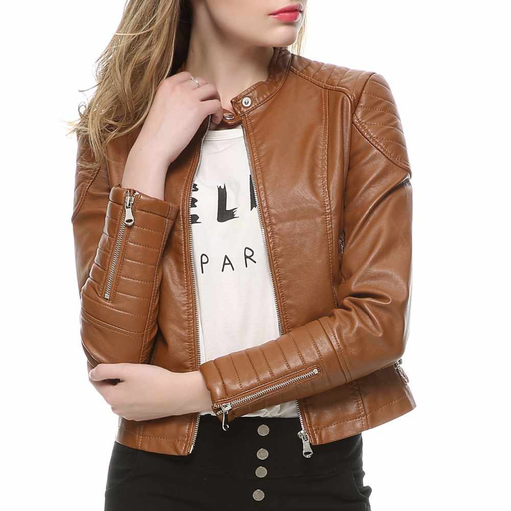 Women Slim Fit Motorcycle Fashion Leather Jackets - AMSEL LEATHERS