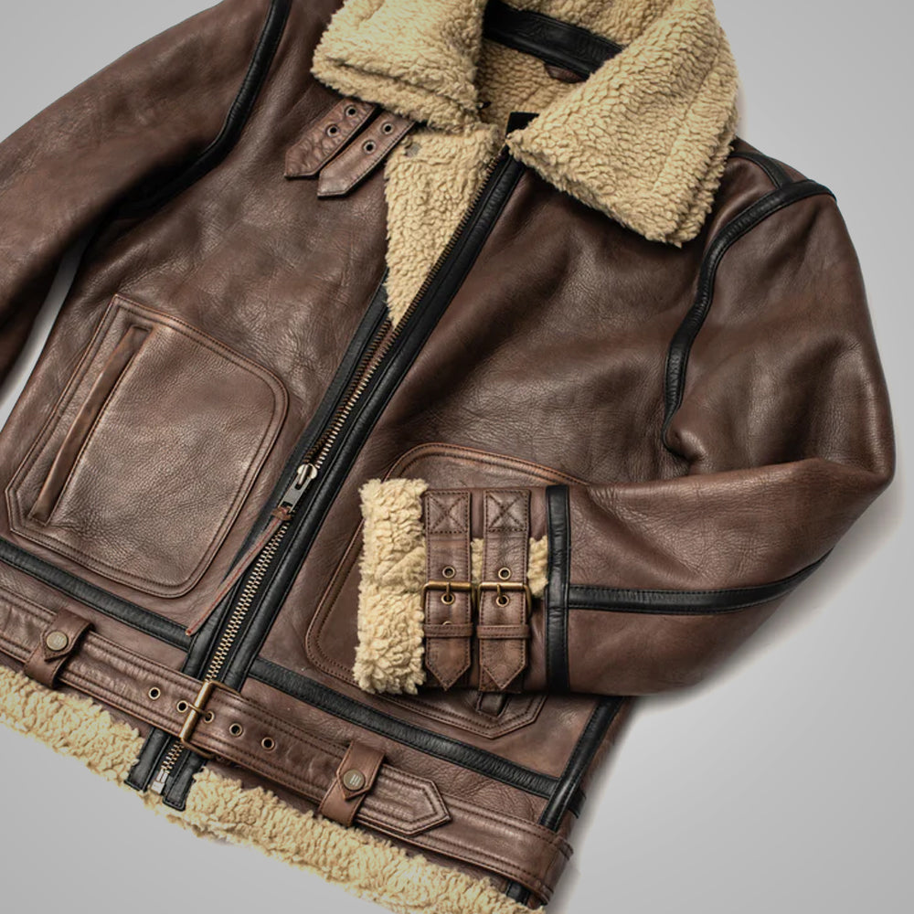 • brown winter jacket side angle mens
