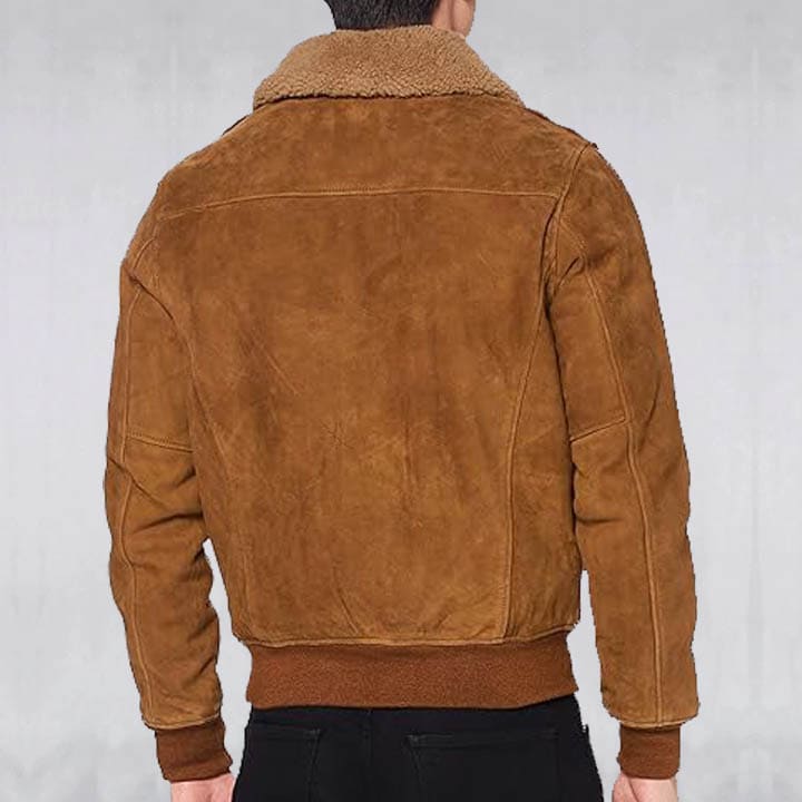 Brown Suede leather Pilot Jacket - AMSEL LEATHERS