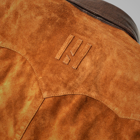 Brown cowboy fringe leather jacket for men