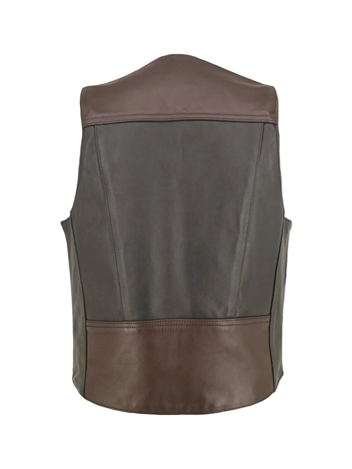 men’s brown cowhide leather vest side angle