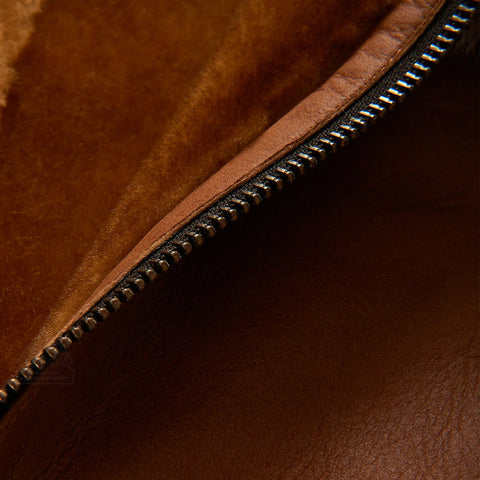 Brown shearling bomber jacket for men
