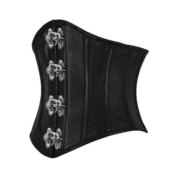 • steel boned corset clasp detail close up
