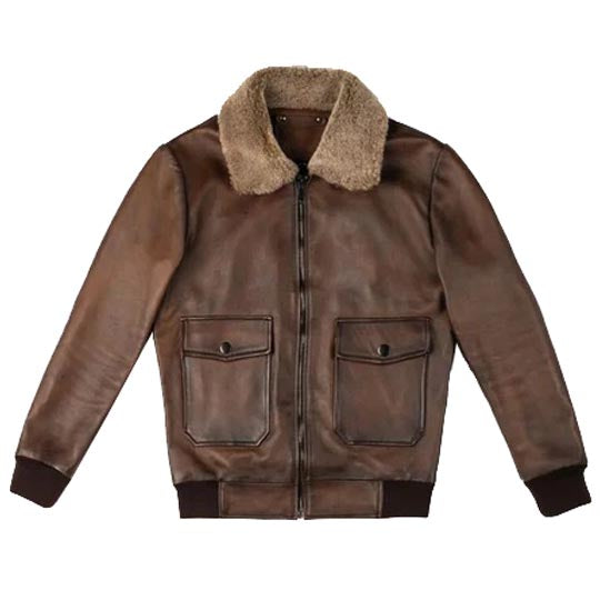 Chocolate Brown Leather Bomber Jacket - AMSEL LEATHERS