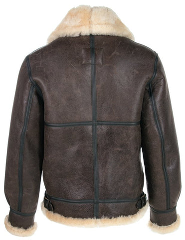 • heavyweight shearling jacket collar detail
