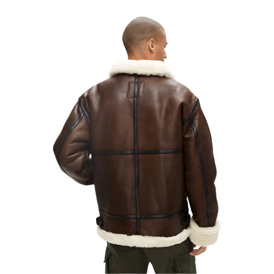 Classic B-3 Flight Leather Bomber Aviator Jacket for Men - AMSEL LEATHERS