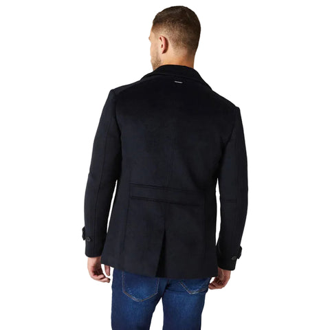 Classic wool peacoat for men with welt pockets
